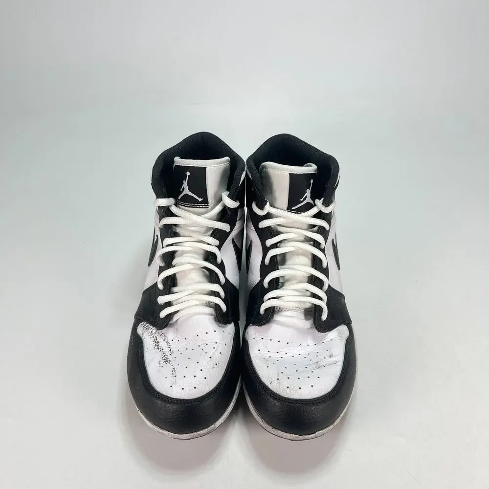 Jordan 1 Mid TD Black White Athletic Football Cleats FJ6805-100 Men's Size 8.5